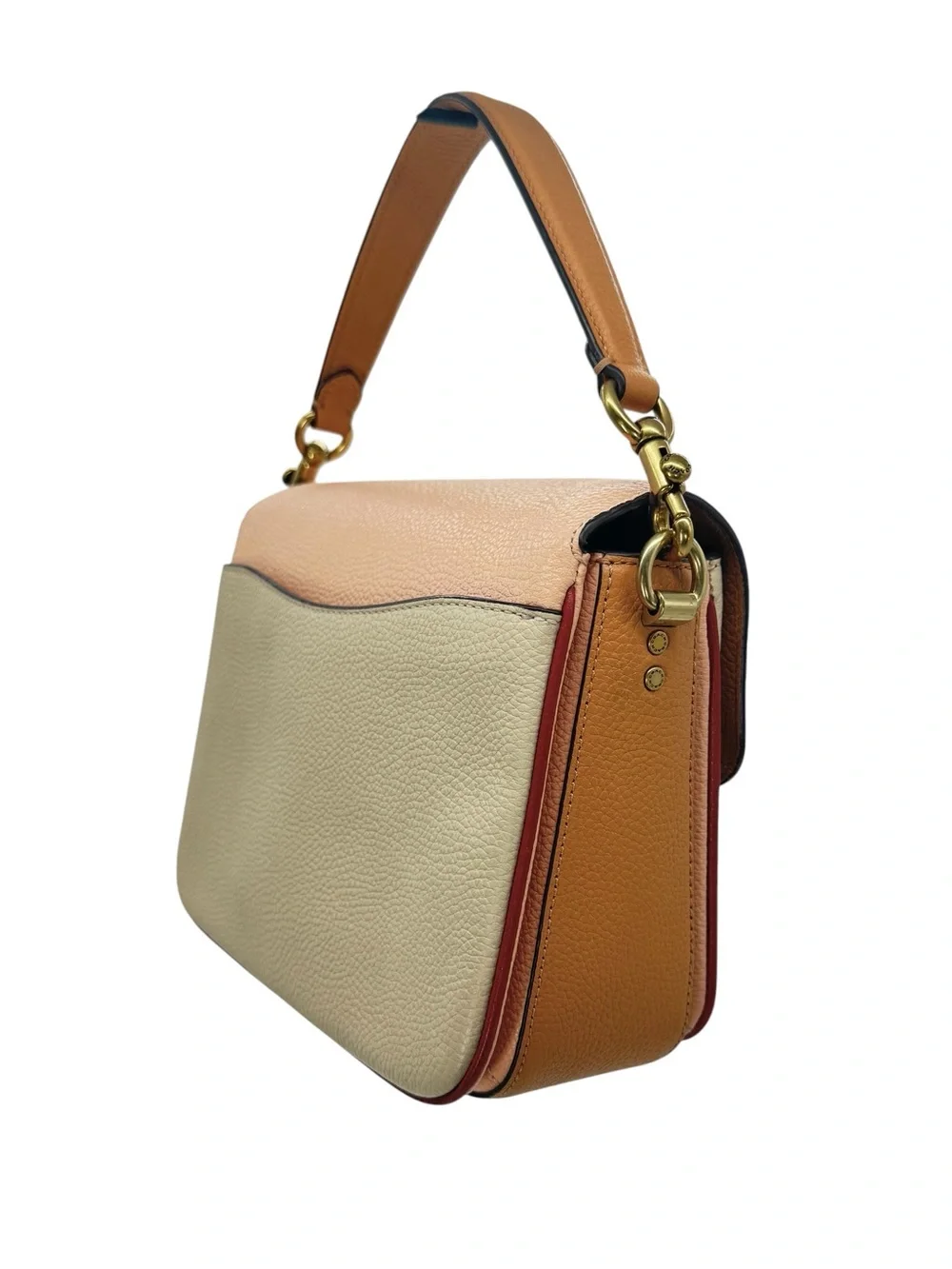 Coach Cassie Crossbody 19 in Colorblock Polished Pebbled Leather, Straps & Chain